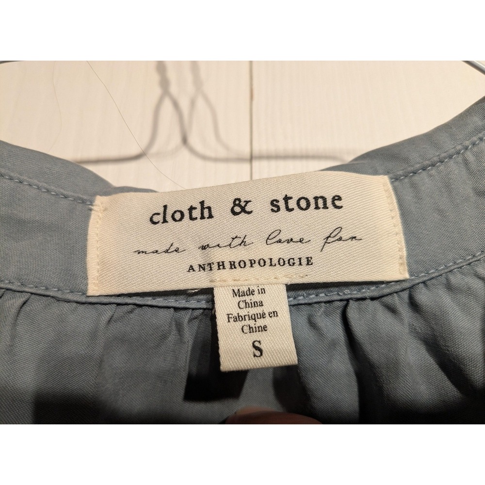Cloth & Stone Shirt Women S Gray Ombre Button Up Tencel Tunic Anthropologie EUC - Picture 8 of 12